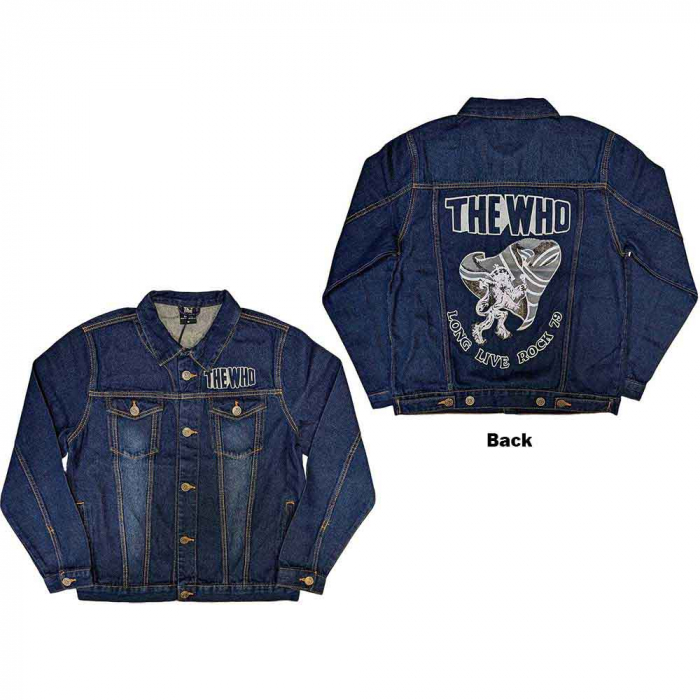 The Who Unisex Denim Jacket: Long Live Rock (Back Print) [1]