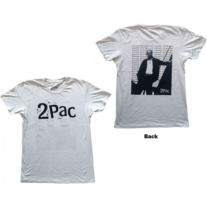 Tupac Unisex T-Shirt: Changes Back Repeat (Back Print) [1]