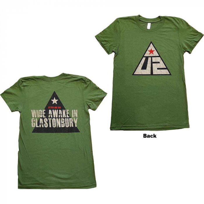 U2 Ladies T-Shirt: Glastonbury 2011 Pyramid Stage (Ex-Tour & Back Print) [1]