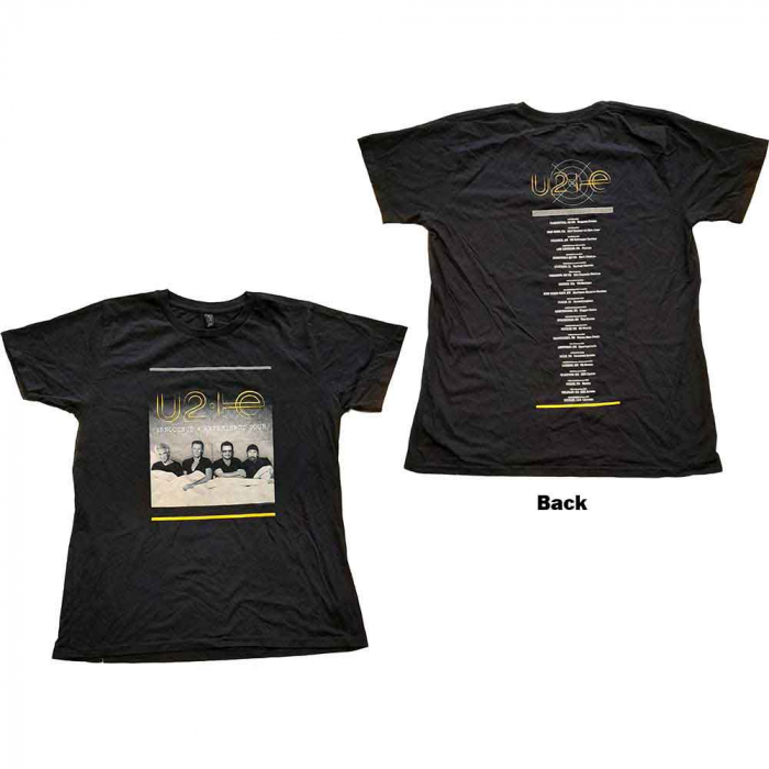 U2 Ladies T-Shirt: I+E Tour Bed Photo (Ex-Tour & Back Print) [1]