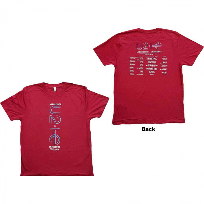 U2 Unisex T-Shirt: I+E 2018 Tour Dates (Ex-Tour & Back Print) [1]