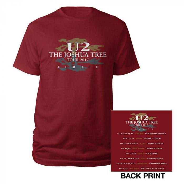 U2 Unisex T-Shirt: Joshua Tree 2017 (Ex-Tour & Back Print) [1]