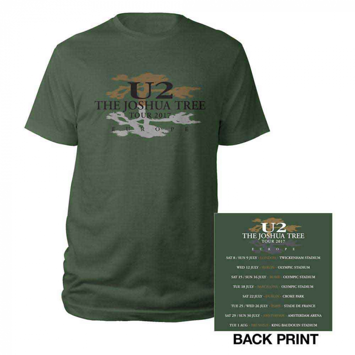 U2 Unisex T-Shirt: Joshua Tree Logo 2017 (Ex-Tour & Back Print) [1]