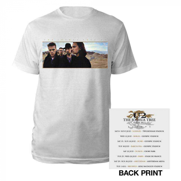 U2 Unisex T-Shirt: Joshua Tree Photo (Ex-Tour & Back Print) [1]