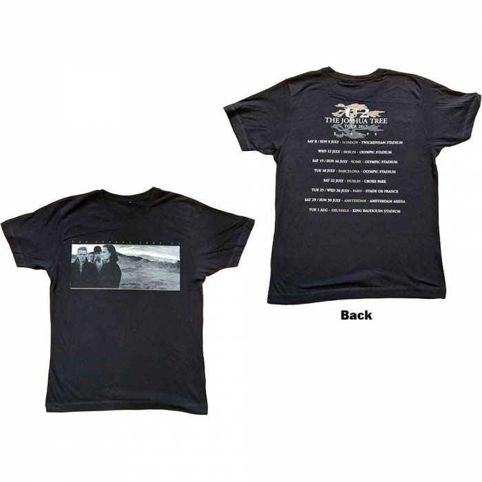 U2 Unisex T-Shirt: Joshua Tree Photo (Ex-Tour & Back Print) [1]