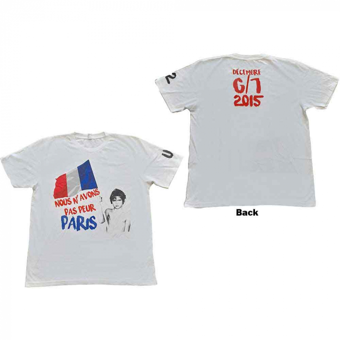 U2 Unisex T-Shirt: Paris 2015 Nous N'Avons Pas Peur (Ex-Tour & Back Print) [1]