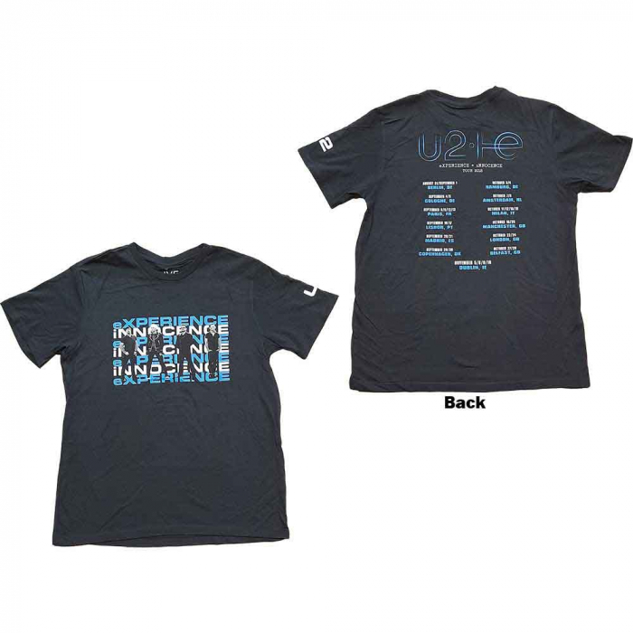 U2 Unisex T-Shirt: Repeat Logo (Ex-Tour & Back Print) [1]
