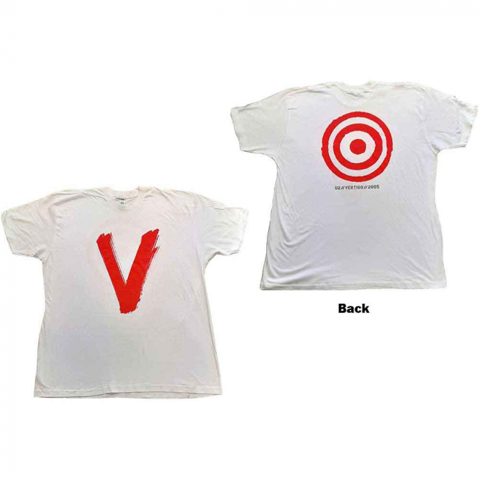 U2 Unisex T-Shirt: U2 Vertigo Tour 2005 Red V (Ex-Tour & Back Print) [1]