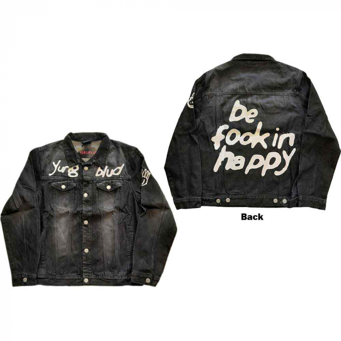 Yungblud Unisex Denim Jacket: Be Fooking Happy (Back & Sleeve Print) [1]
