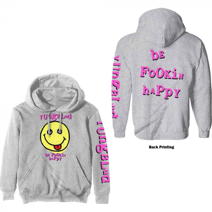 Yungblud Unisex Pullover Hoodie: Raver Smile (Back Print) [1]
