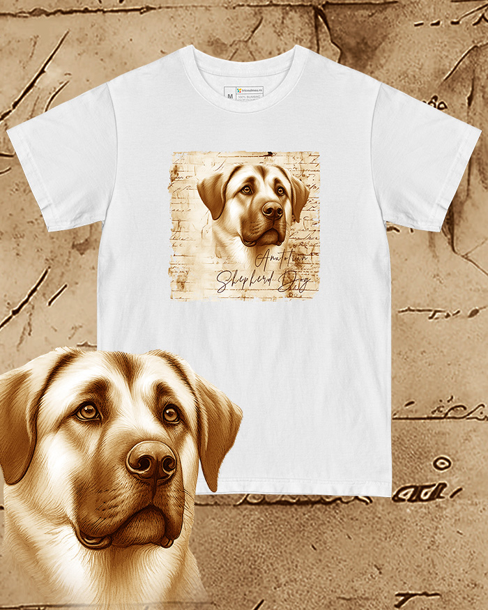 Tricou alb damă. Tricou alb bărbați. Tricou personalizat. Tricou bumbac 100%.  Anatolian Shepherd Dog [1]