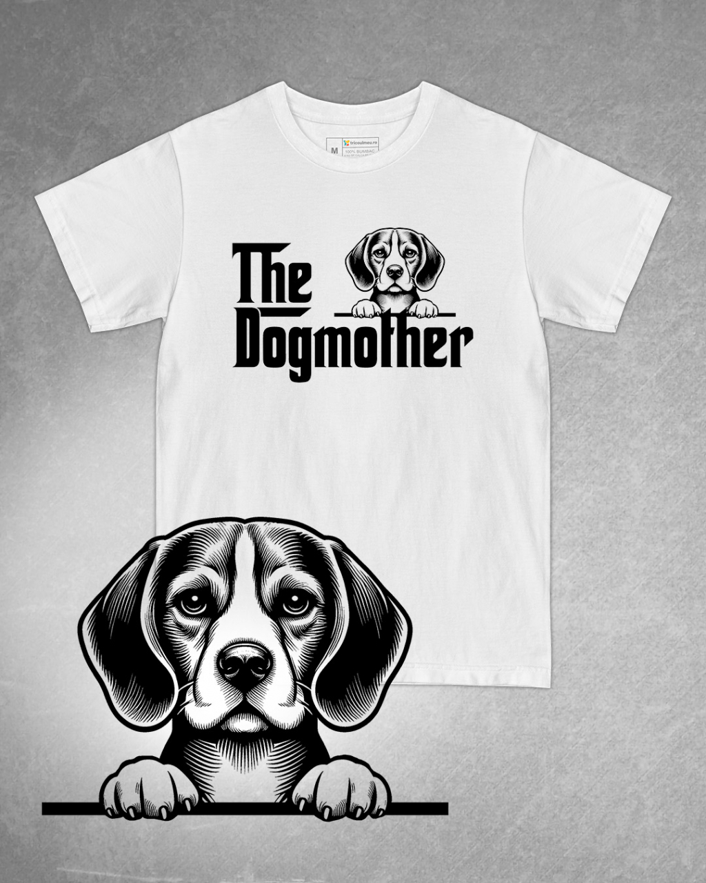 Tricou alb damă. Tricou personalizat. Tricou bumbac 100%.Tricou  Beagle [1]