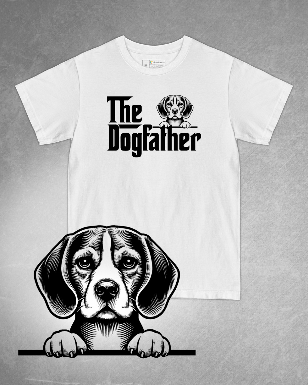 Tricou alb bărbat. Tricou personalizat. Tricou bumbac 100%.Tricou  Beagle [1]