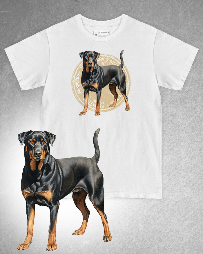 Tricou alb damă. Tricou alb bărbați. Tricou personalizat. Tricou bumbac 100%. Tricou Beauceron [1]