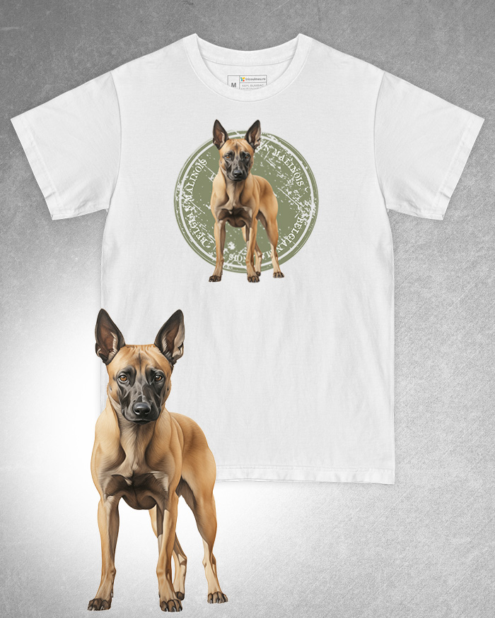 Tricou alb damă. Tricou alb bărbați. Tricou personalizat. Tricou bumbac 100%. Tricou Belgian Malinois [1]