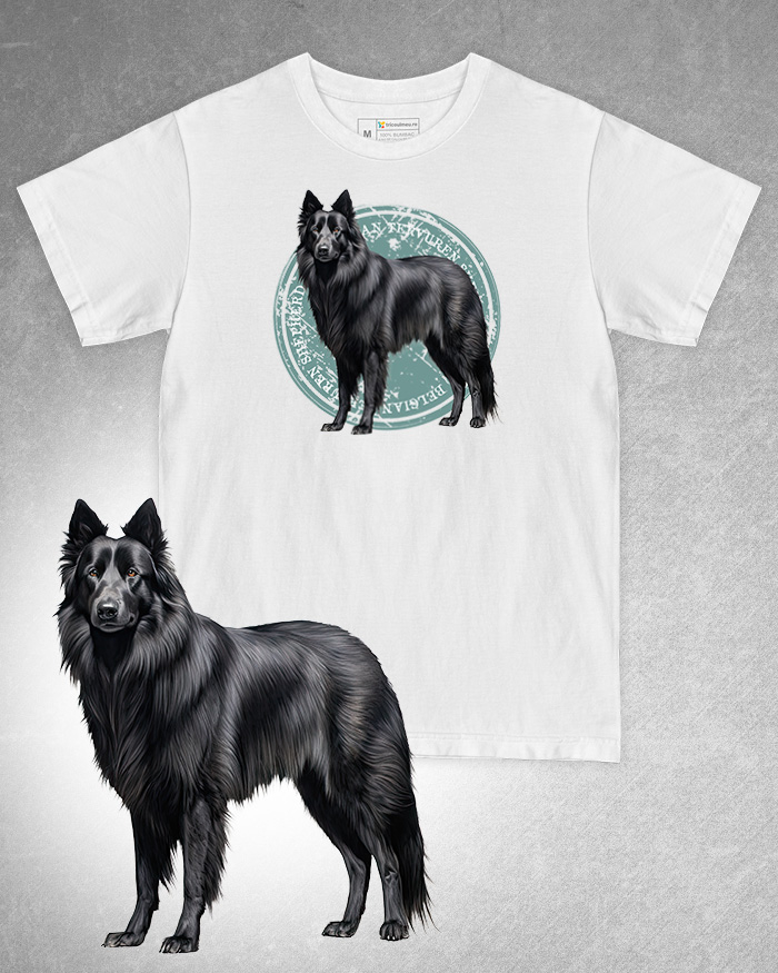 Tricou alb damă. Tricou alb bărbați. Tricou personalizat. Tricou bumbac 100%. Tricou Belgian Tervuren Shepherd [1]