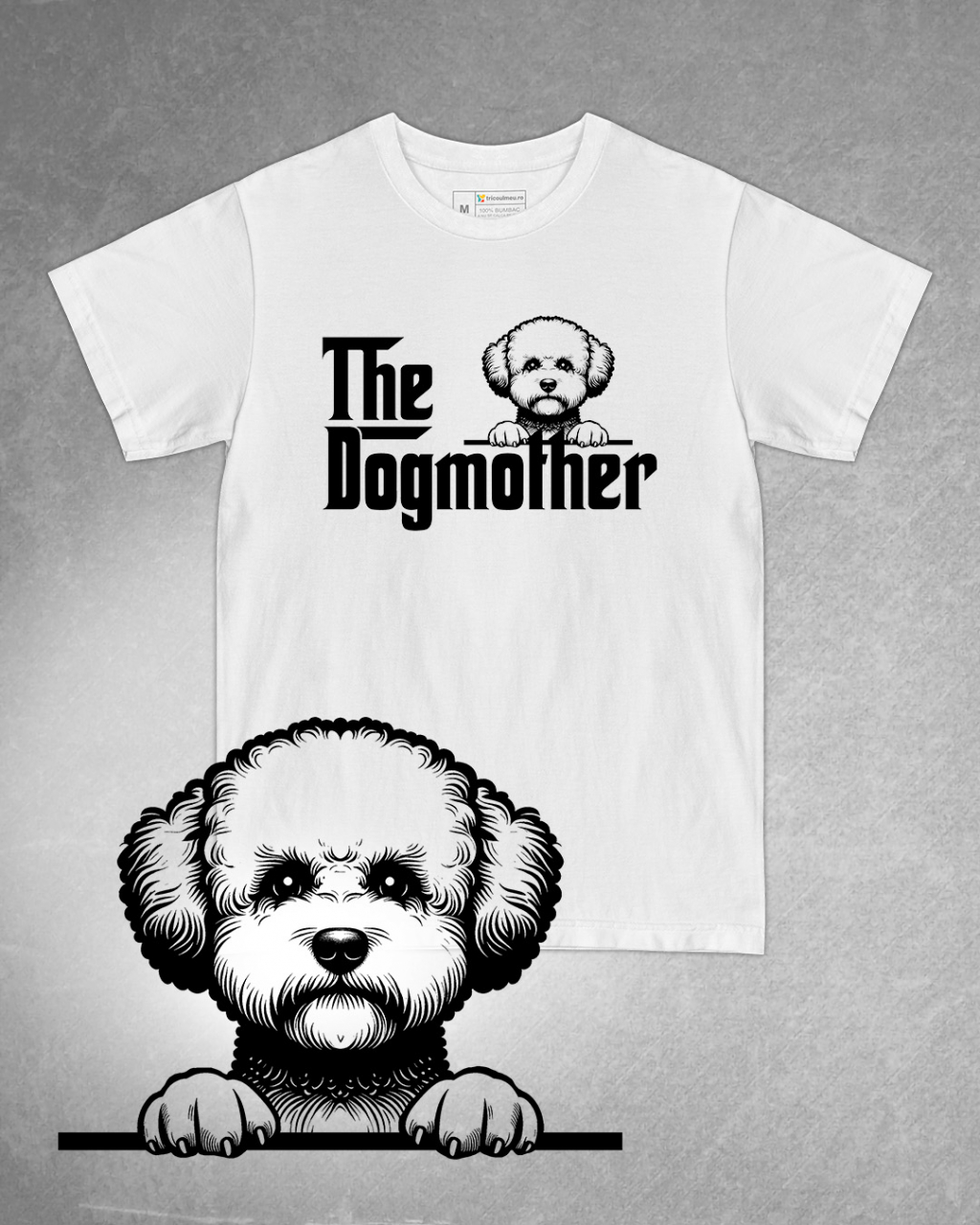 Tricou alb damă. Tricou personalizat. Tricou bumbac 100%.Tricou  Bichon Frise [1]