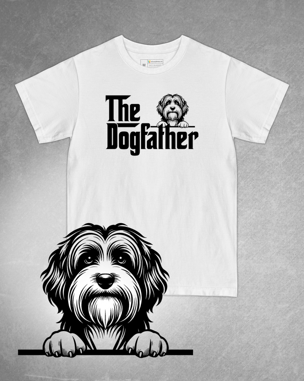 Tricou alb bărbat. Tricou personalizat. Tricou bumbac 100%.Tricou  Bichon Havanez / Bichon Havanese [1]