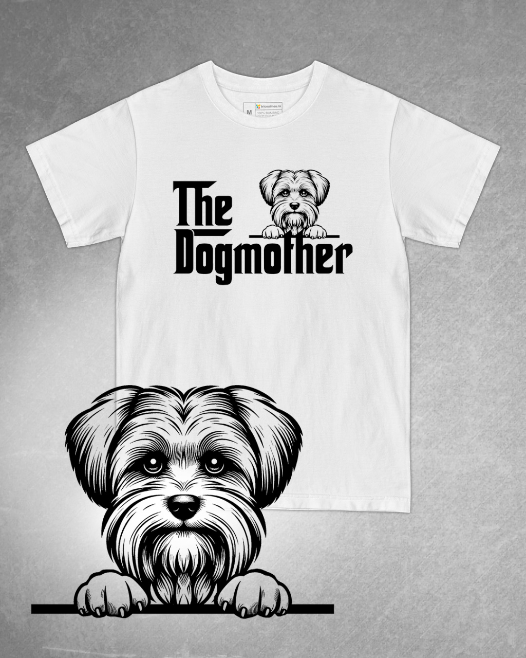 Tricou alb damă. Tricou personalizat. Tricou bumbac 100%.Tricou  Bichon Maltez / Bichon Maltese [1]