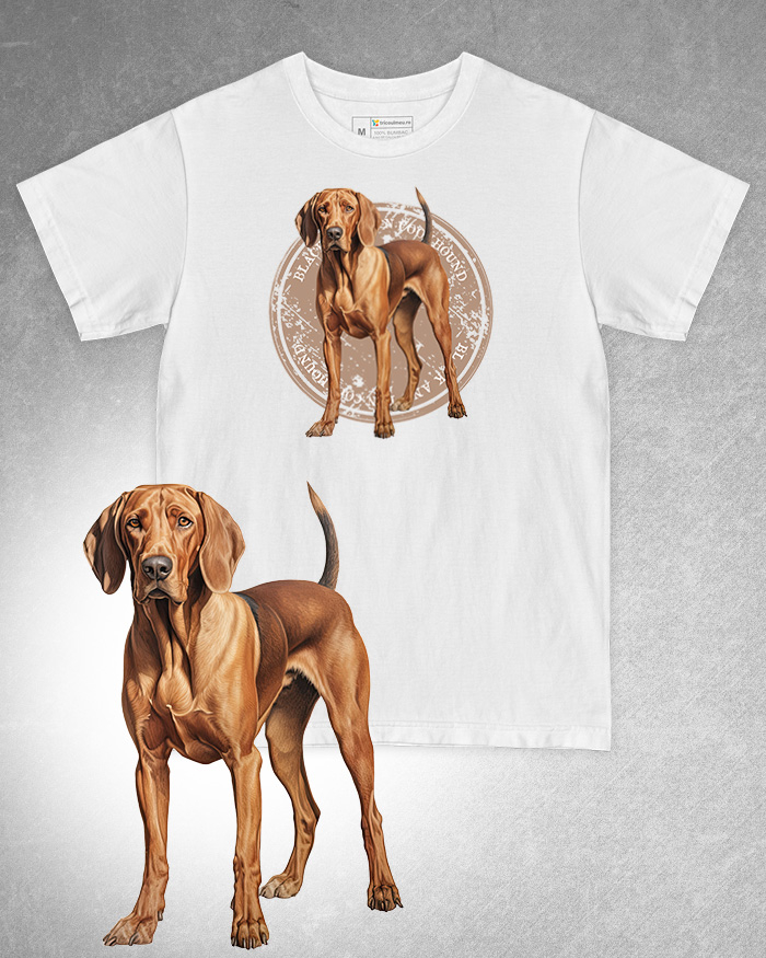 Tricou alb damă. Tricou alb bărbați. Tricou personalizat. Tricou bumbac 100%. Tricou Black and Tan Coonhound [1]