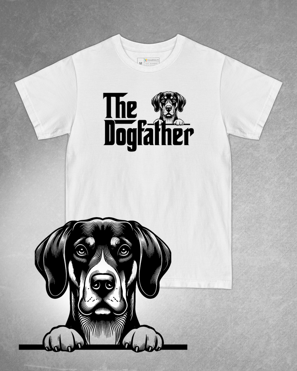 Tricou alb bărbat. Tricou personalizat. Tricou bumbac 100%.Tricou  Black and Tan Coonhound [1]
