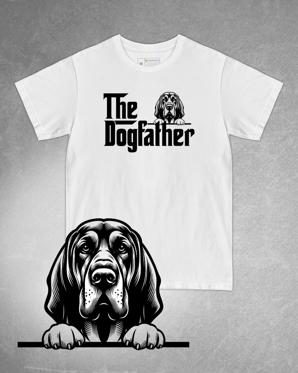 Tricou alb bărbat. Tricou personalizat. Tricou bumbac 100%.Tricou  Bloodhound [1]