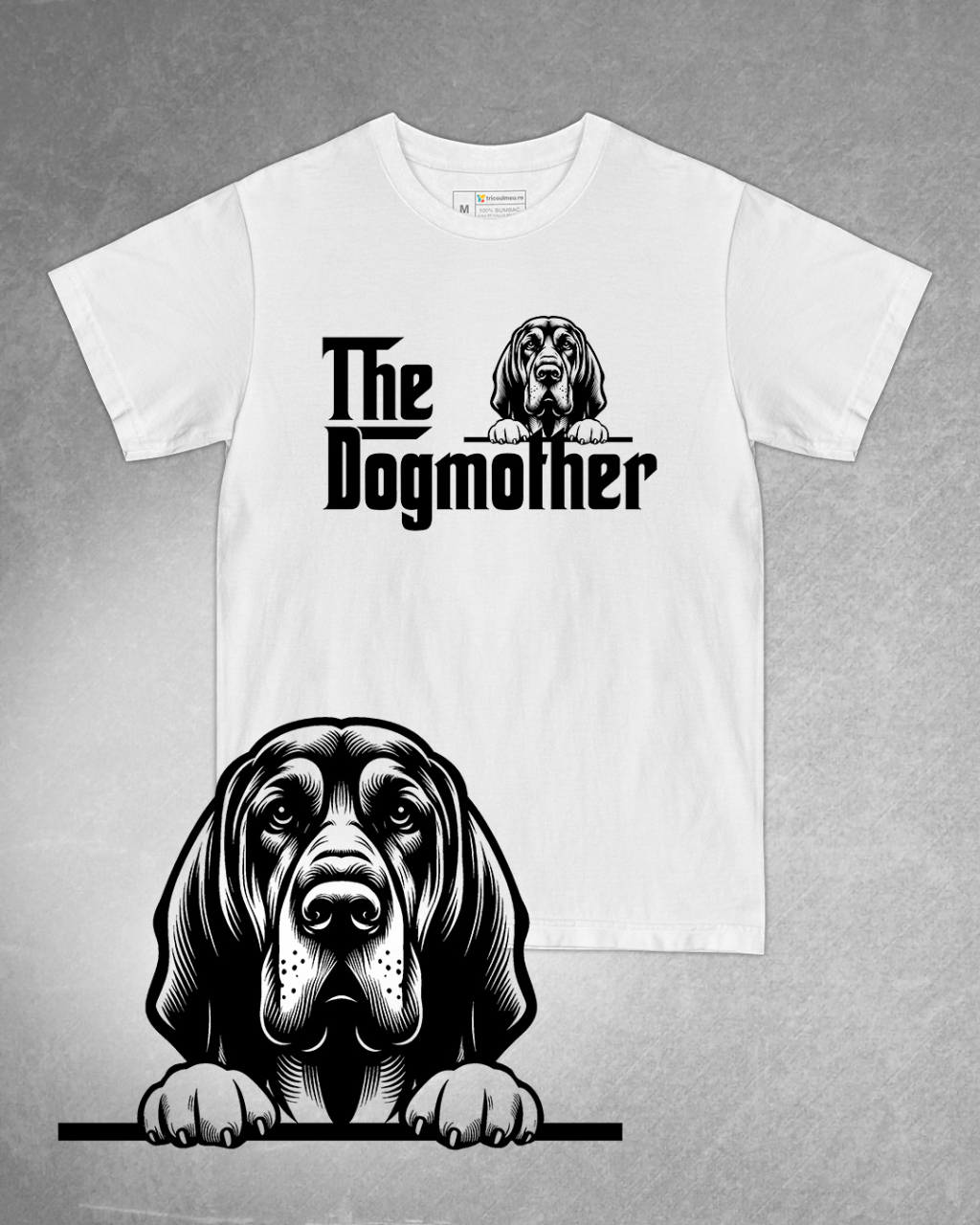 Tricou alb damă. Tricou personalizat. Tricou bumbac 100%.Tricou  Bloodhound [1]