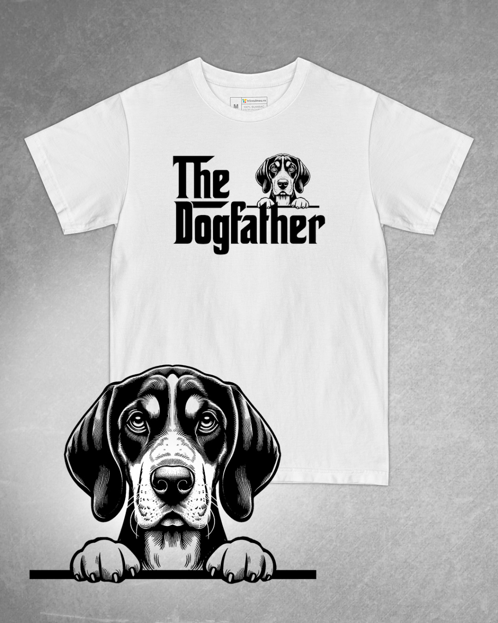 Tricou alb bărbat. Tricou personalizat. Tricou bumbac 100%.Tricou  Bluetick Coonhound [1]