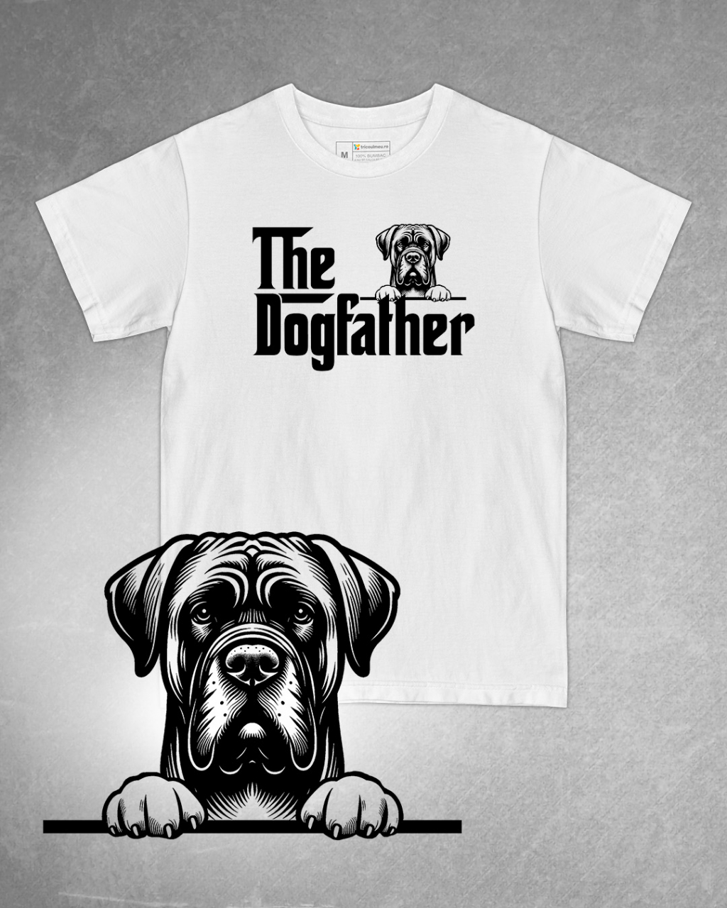 Tricou alb bărbat. Tricou personalizat. Tricou bumbac 100%.Tricou  Boerboel [1]
