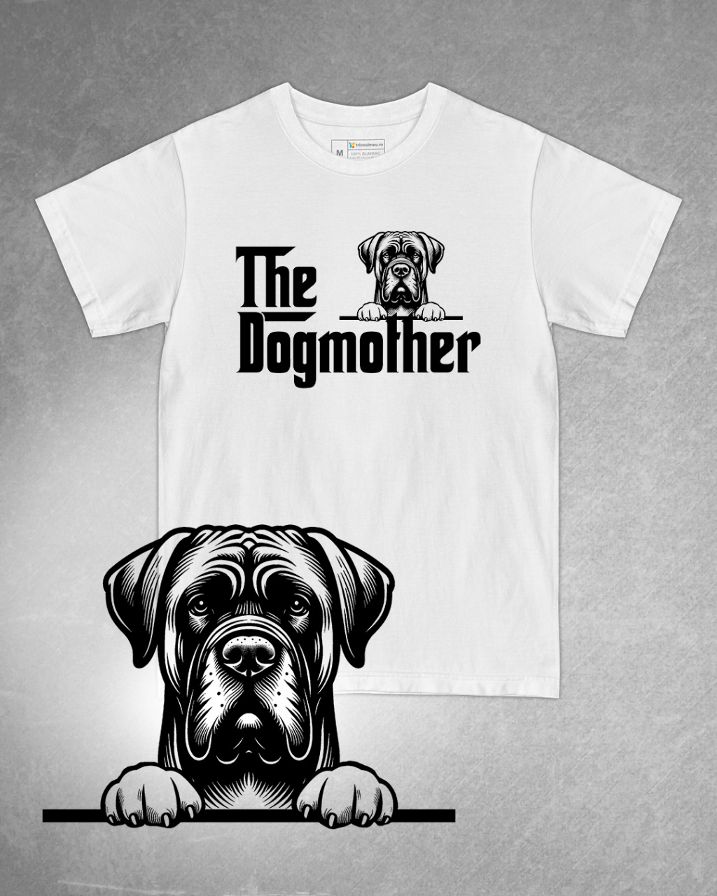 Tricou alb damă. Tricou personalizat. Tricou bumbac 100%.Tricou  Boerboel [1]