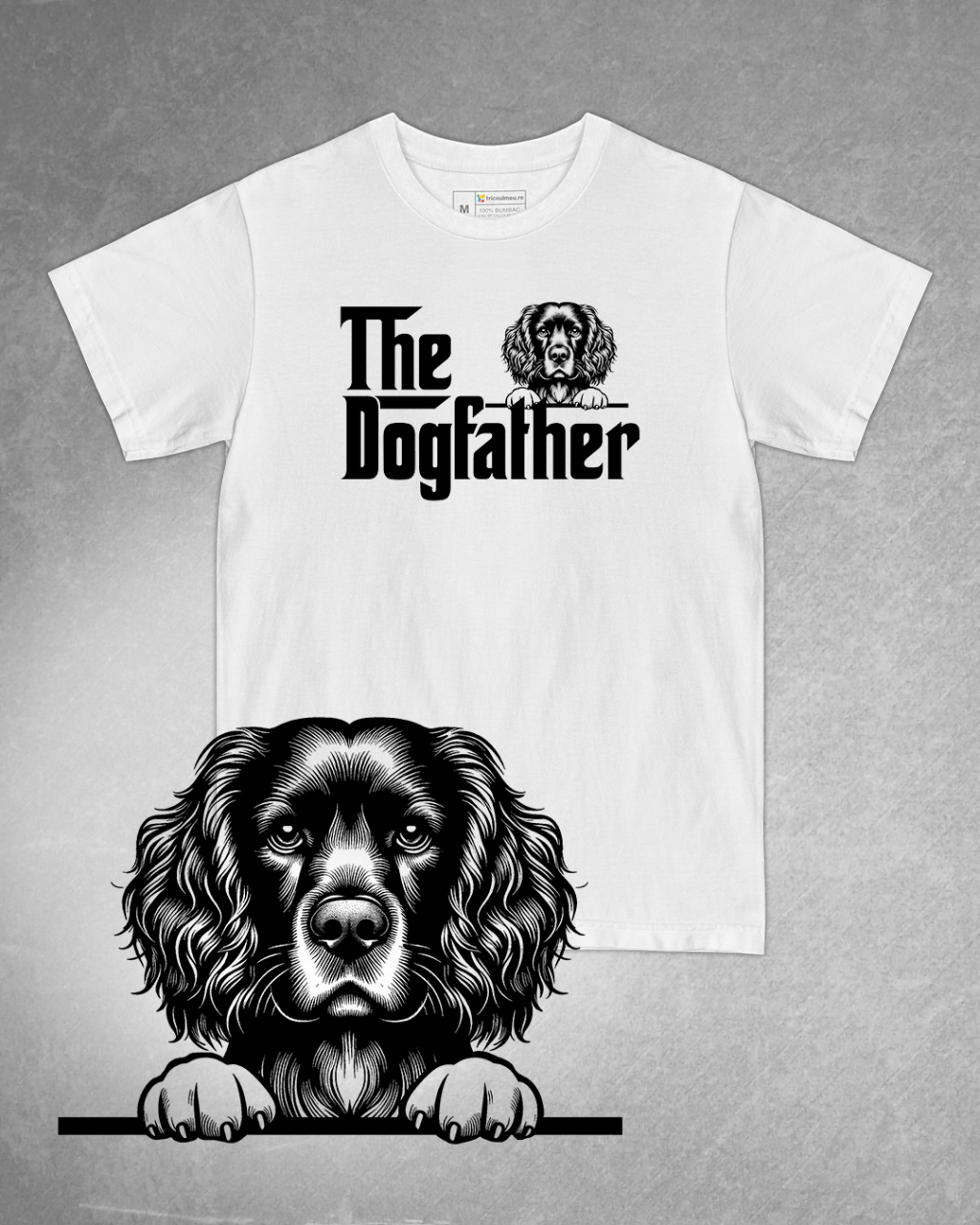 Tricou alb bărbat. Tricou personalizat. Tricou bumbac 100%.Tricou  Boykin Spaniel [1]
