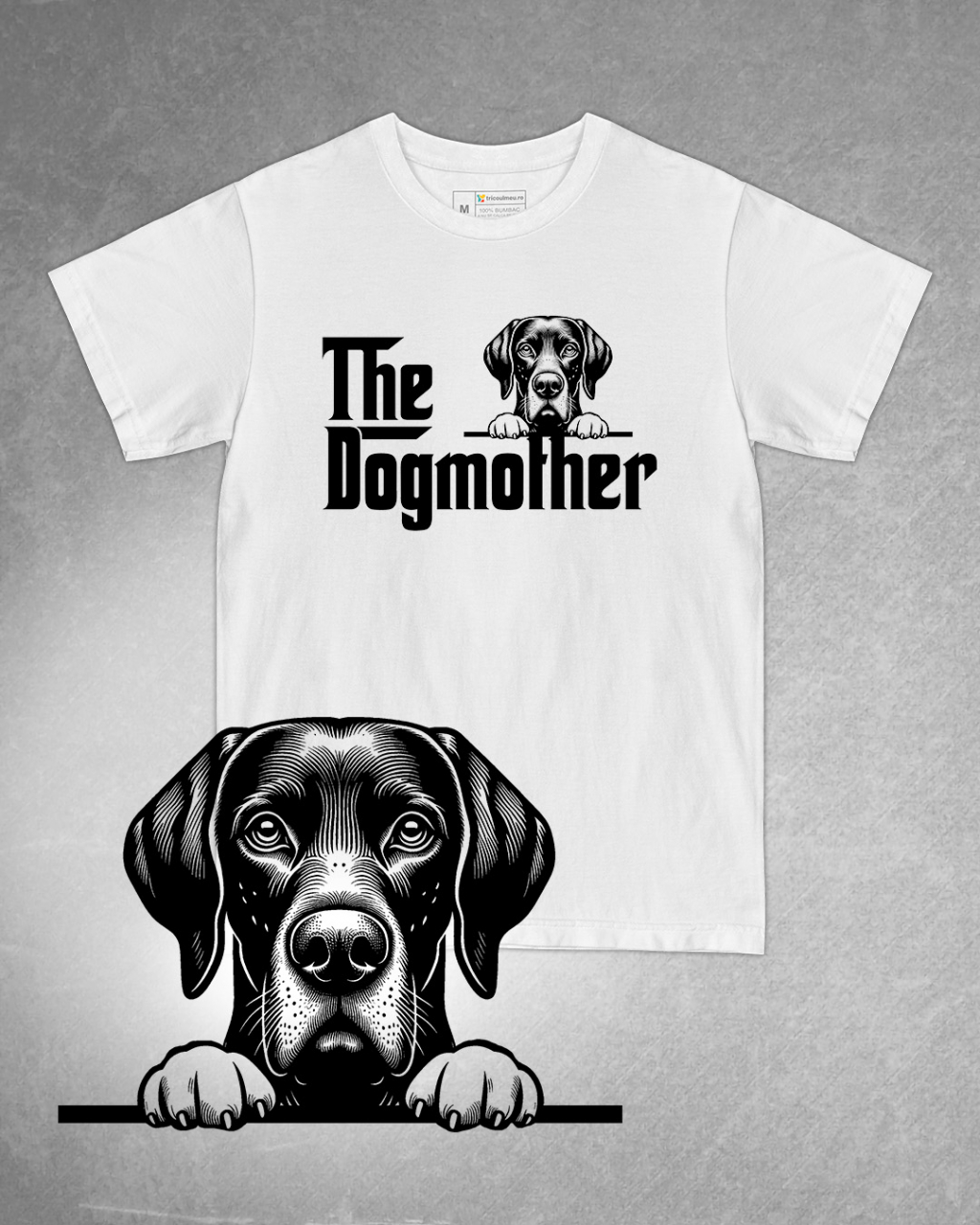 Tricou alb damă. Tricou personalizat. Tricou bumbac 100%.Tricou Brac German / German Shorthaired Pointer [1]
