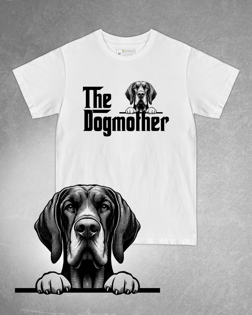 Tricou alb damă. Tricou personalizat. Tricou bumbac 100%.Tricou  Brac Italian / Bracco Italiano [1]