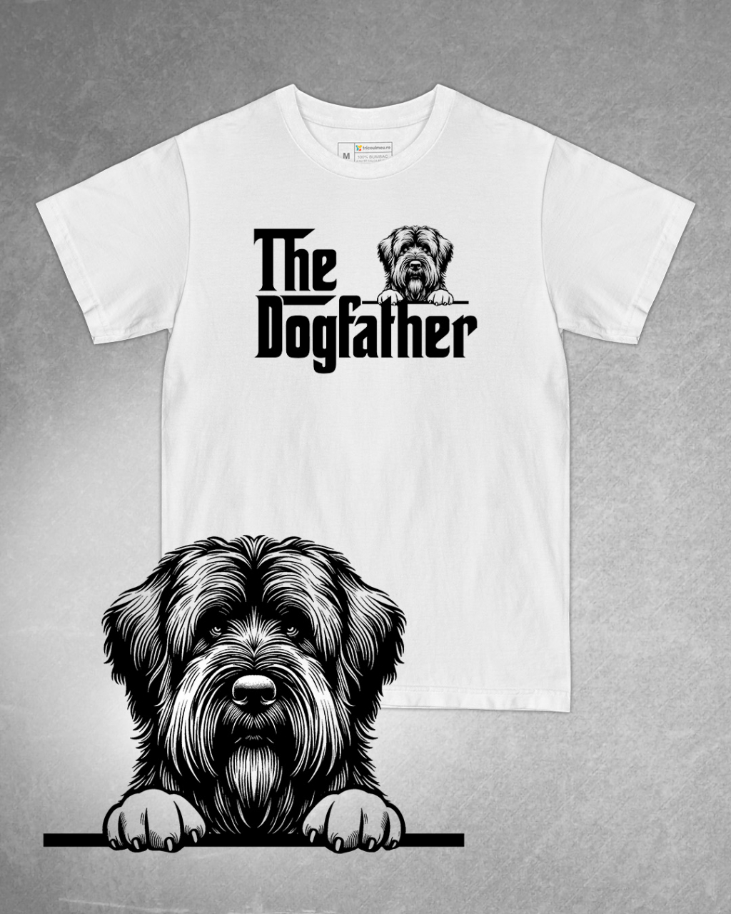 Tricou alb bărbat. Tricou personalizat. Tricou bumbac 100%.Tricou  Briard [1]
