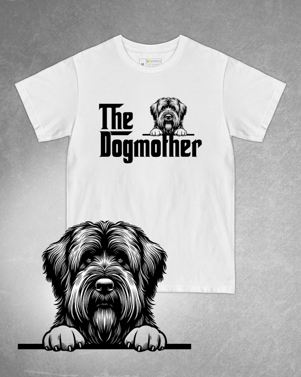 Tricou alb damă. Tricou personalizat. Tricou bumbac 100%.Tricou  Briard [1]
