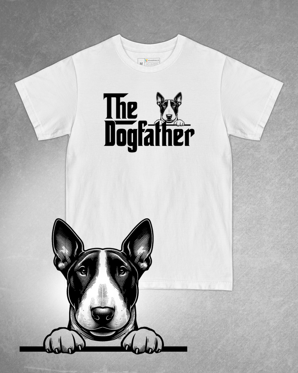 Tricou alb bărbat. Tricou personalizat. Tricou bumbac 100%.Tricou  Bull Terrier [1]