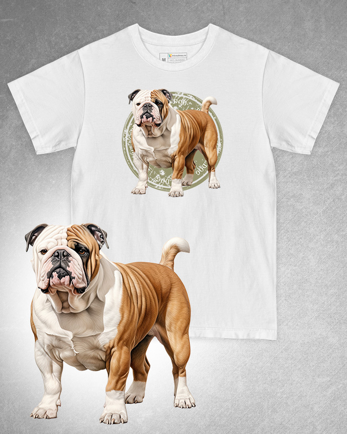 Tricou alb damă. Tricou alb bărbați. Tricou personalizat. Tricou bumbac 100%. Tricou Bulldog [1]