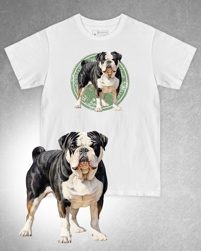 Tricou alb damă. Tricou alb bărbați. Tricou personalizat. Tricou bumbac 100%. Tricou Bulldog [1]