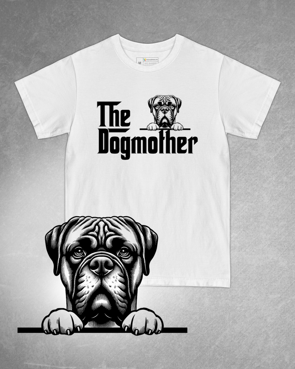 Tricou alb damă. Tricou personalizat. Tricou bumbac 100%.Tricou  Bullmastiff [1]