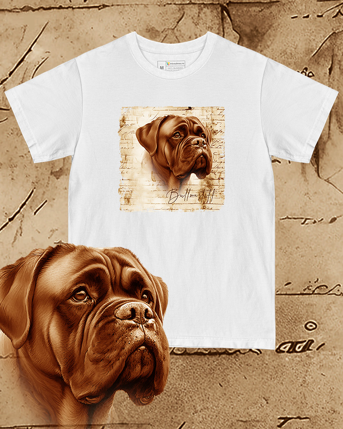 Tricou alb damă. Tricou alb bărbați. Tricou personalizat. Tricou bumbac 100%.  Bullmastiff [1]