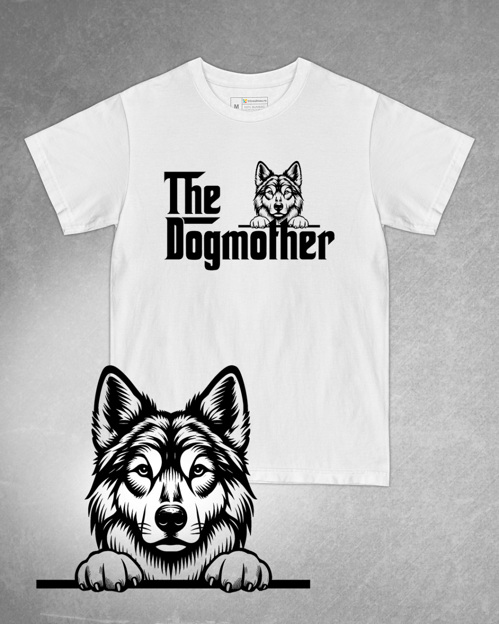 Tricou alb damă. Tricou personalizat. Tricou bumbac 100%.Tricou  Câine Lup Cehoslovac / Czechoslovakian Wolfdog [1]