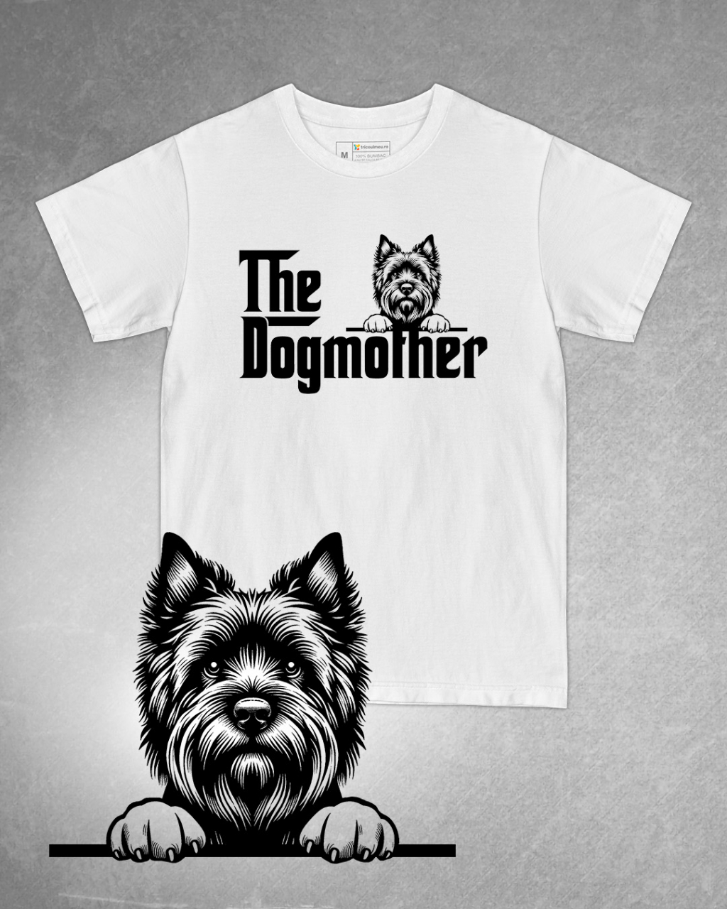 Tricou alb damă. Tricou personalizat. Tricou bumbac 100%.Tricou  Cairn Terrier [1]
