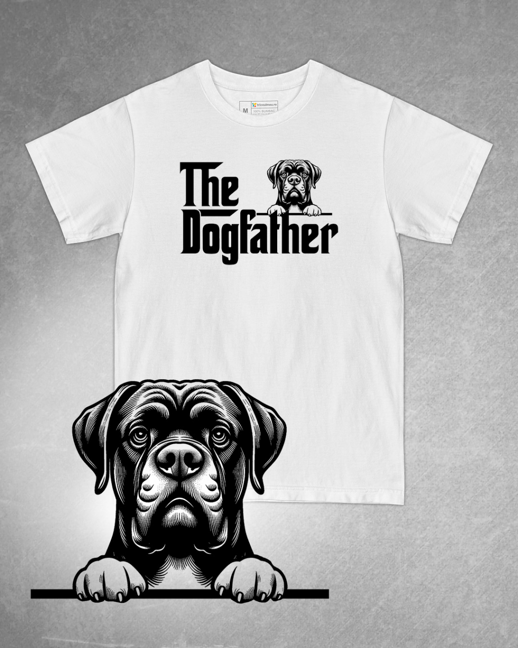 Tricou alb bărbat. Tricou personalizat. Tricou bumbac 100%.Tricou  Cane Corso #1 [1]