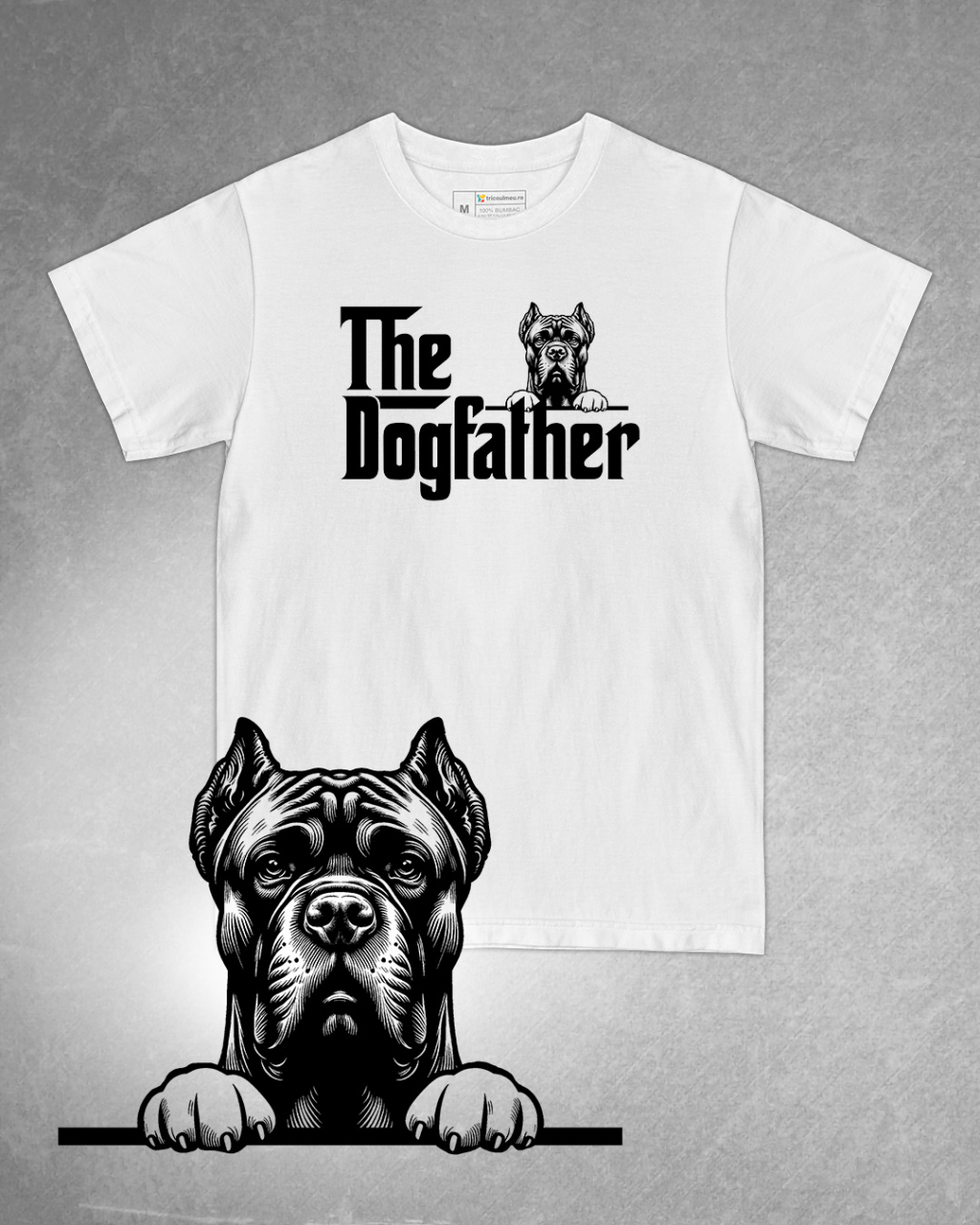 Tricou alb bărbat. Tricou personalizat. Tricou bumbac 100%.Tricou  Cane Corso #2 [1]