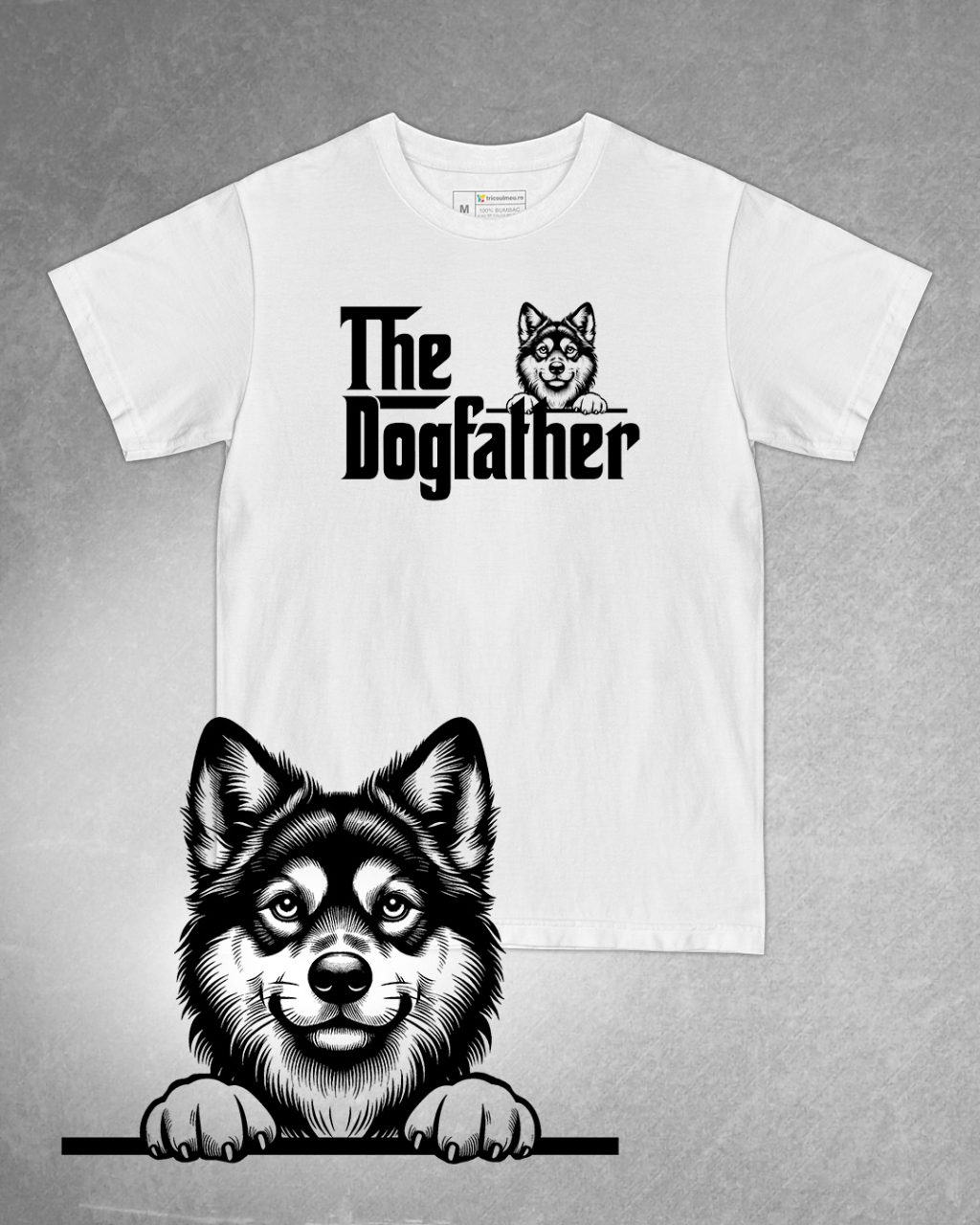 Tricou alb bărbat. Tricou personalizat. Tricou bumbac 100%.Tricou  Carpathian Dingo [1]
