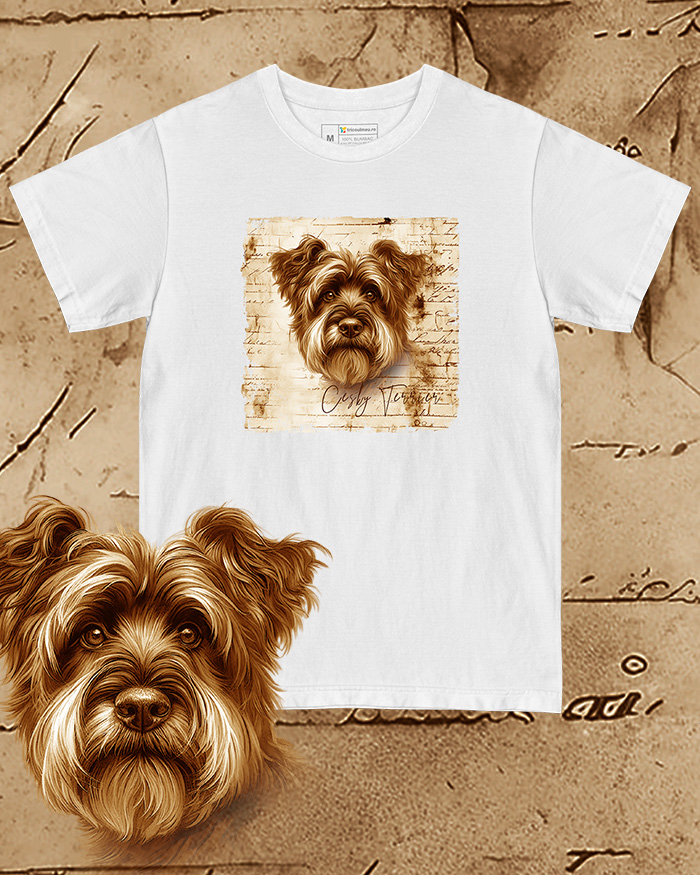 Tricou alb damă. Tricou alb bărbați. Tricou personalizat. Tricou bumbac 100%.  Cesky Terrier [1]