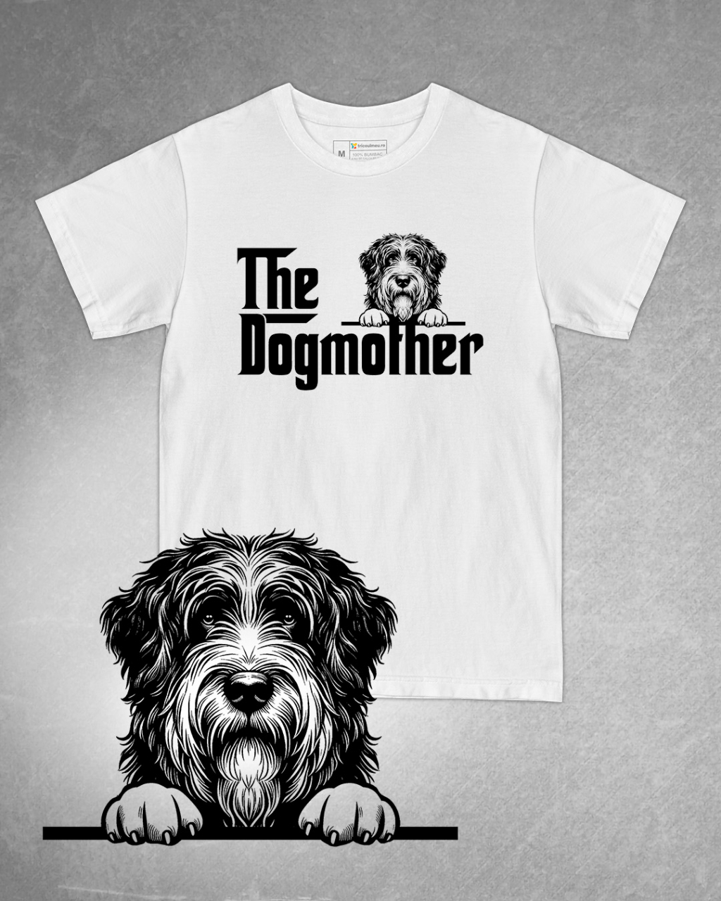 Tricou alb damă. Tricou personalizat. Tricou bumbac 100%.Tricou  Ciobănesc Catalan / Catalan Sheepdog [1]