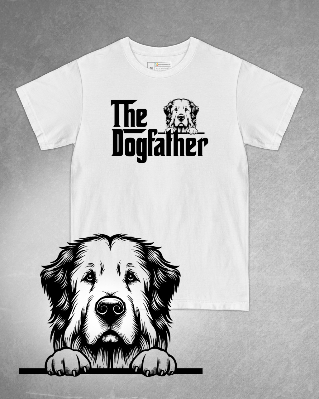 Tricou alb bărbat. Tricou personalizat. Tricou bumbac 100%.Tricou Ciobănesc Polonez de Tatra / Polish Tatra Sheepdog [1]