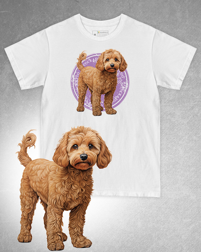 Tricou alb damă. Tricou alb bărbați. Tricou personalizat. Tricou bumbac 100%. Tricou Cockapoo [1]