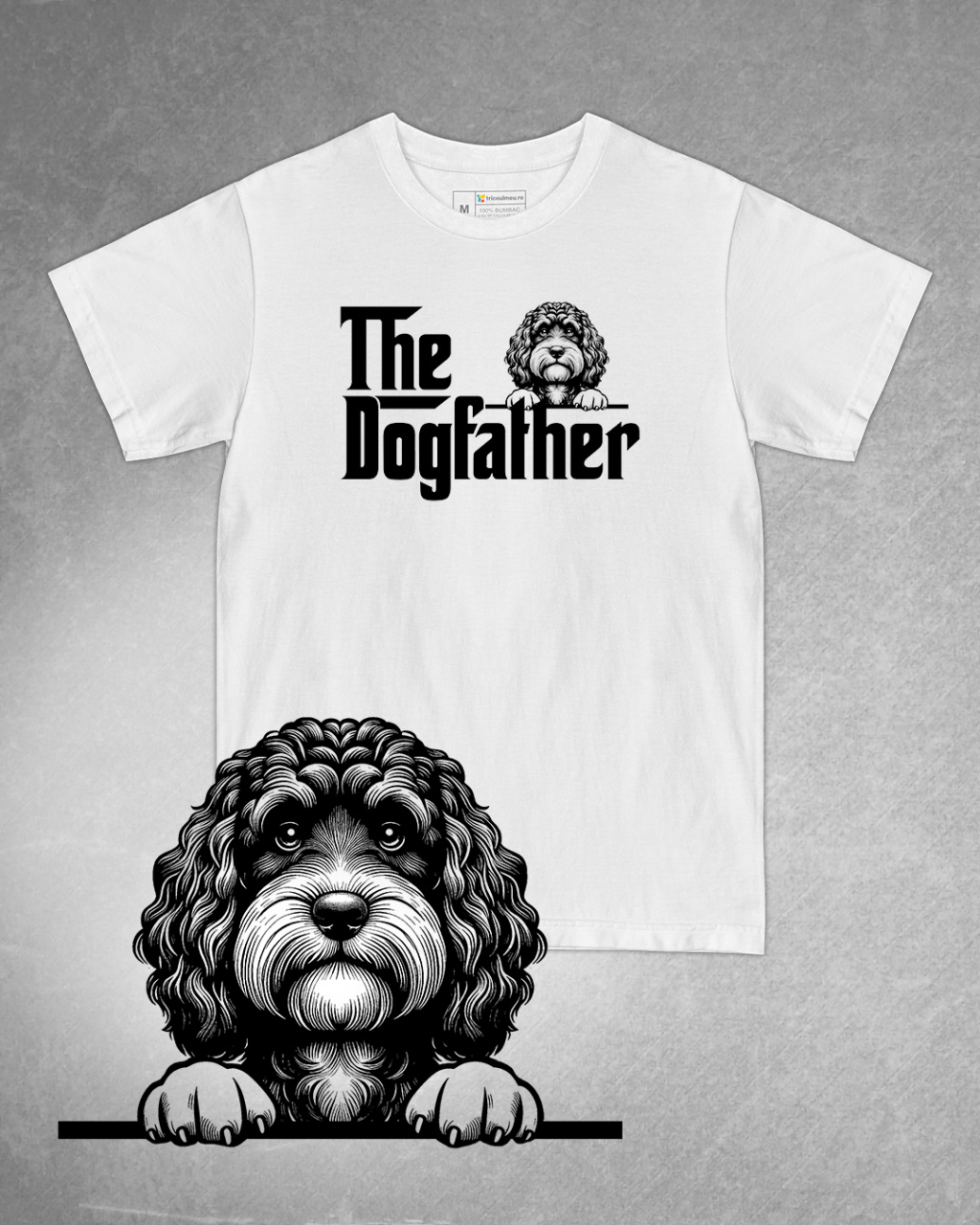 Tricou alb bărbat. Tricou personalizat. Tricou bumbac 100%.Tricou  Cockapoo [1]